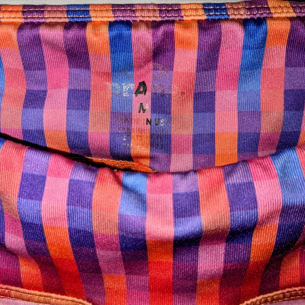 PrAna Roxanne Capri Athletic Leggings Women’s Medium Purple Orange Yoga Running - Picture 4 of 10